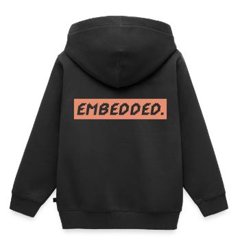 Système embarqué - Sweat Premium à capuche enfant bio - noir - Dos - AI Model Kid Male (0cm)