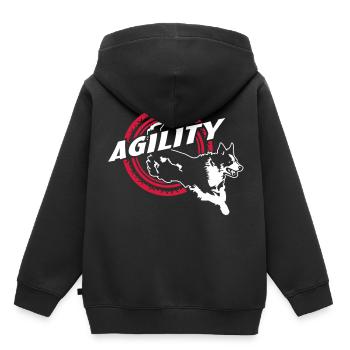 Ranked # 361 Border Collie Agility - Kids Premium Organic Hoodie - black - Back - AI Model Kid Male (0cm)