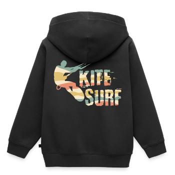 Kiten - Kinder Premium Organic Hoodie - Schwarz - Hinten - AI Model Kid Male (0cm)