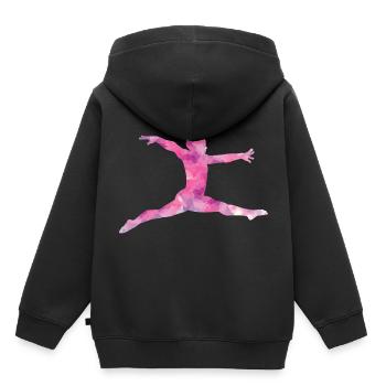 Pinke Turnerin - Kinder Premium Organic Hoodie - Schwarz - Hinten - AI Model Kid Male (0cm)