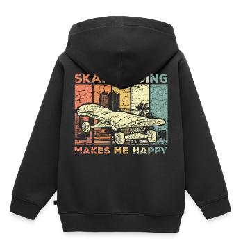 Skate skate skate - Sweat Premium à capuche enfant bio - noir - Dos - AI Model Kid Male (0cm)