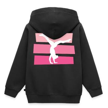 Gymnastik - Kinder Premium Organic Hoodie - Schwarz - Hinten - AI Model Kid Male (0cm)