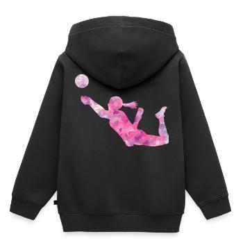 volley-ball - Sweat Premium à capuche enfant bio - noir - Dos - AI Model Kid Male (0cm)
