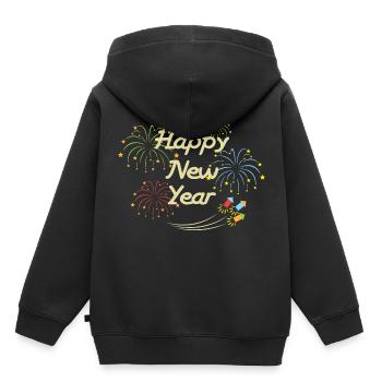 Silvester Rakete - Kinder Premium Organic Hoodie - Schwarz - Hinten - AI Model Kid Male (0cm)