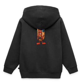 Hot-dog joueur - Sweat Premium à capuche enfant bio - noir - Dos - AI Model Kid Male (0cm)