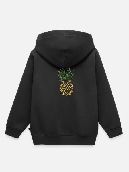 Ananas - Kinder Premium Organic Hoodie - Schwarz