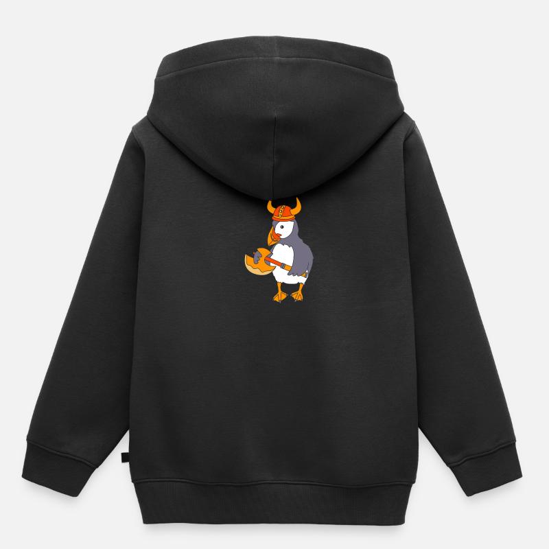 Macareux Papageientaucher - Sweat Premium à capuche enfant bio - noir