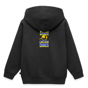 Winer Winer Chicken Dinner T-Shirt - Kinder Premium Organic Hoodie - Schwarz - Hinten - AI Model Kid Male (0cm)