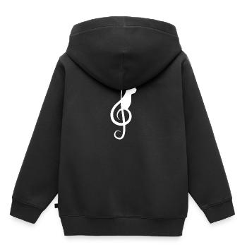 Musikalisches Symbol Katzenliebhaber Musiker Musiknoten - Kinder Premium Organic Hoodie - Schwarz - Hinten - AI Model Kid Male (0cm)