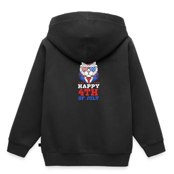 Vierter Juli Nationalfarben Nationalfeiertag USA - Kinder Premium Organic Hoodie - Schwarz - Hinten - AI Model Kid Male (0cm)