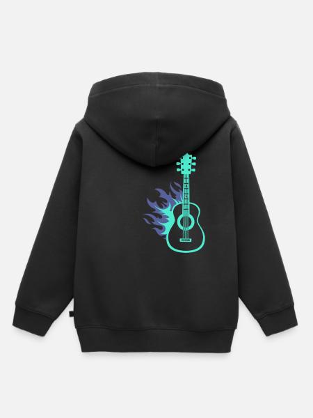 gitar - Hettegenser Premium barn økologisk - svart