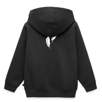 feather - Kids Premium Organic Hoodie - black - Back - AI Model Kid Male (0cm)