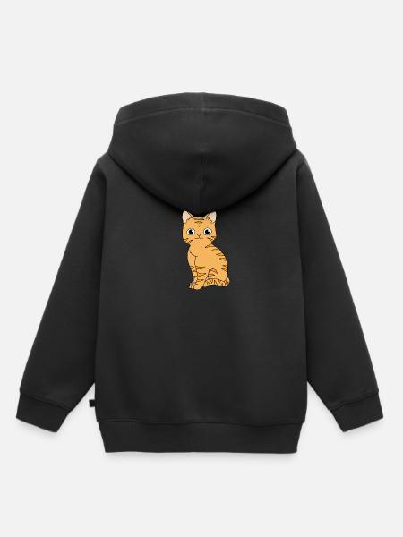 Tabby Katze - Kinder Premium Organic Hoodie - Schwarz