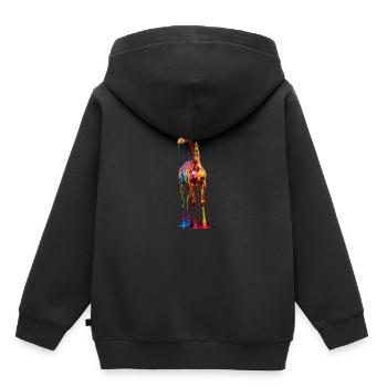 Rainbow Colored Giraffe - Kids Premium Organic Hoodie - black - Back - AI Model Kid Male (0cm)