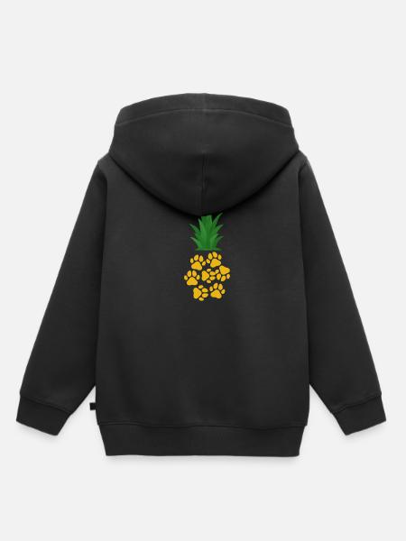 Ananas Pfote - Kinder Premium Organic Hoodie - Schwarz