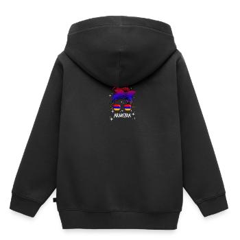 Armenien - Kinder Premium Organic Hoodie - Schwarz - Hinten - AI Model Kid Male (0cm)