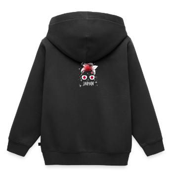 Japan - Kinder Premium Organic Hoodie - Schwarz - Hinten - AI Model Kid Male (0cm)