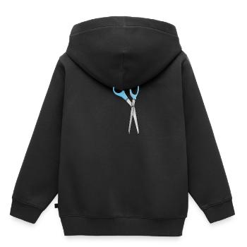 Schere - Kinder Premium Organic Hoodie - Schwarz - Hinten - AI Model Kid Male (0cm)