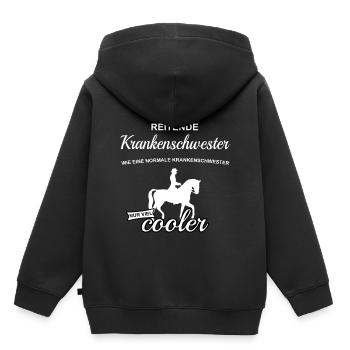 Krankenpflege Reitende Krankenschwester - Kinder Premium Organic Hoodie - Schwarz - Hinten - AI Model Kid Male (0cm)