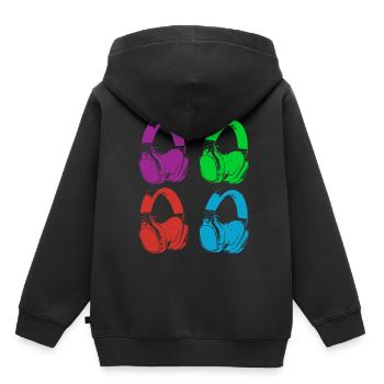 Headphone - Kids Premium Organic Hoodie - black - Back - AI Model Kid Male (0cm)