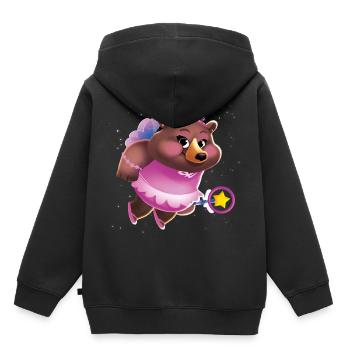 Bärin "Jasmin" – lustiges Waldtier für Kinder - Kinder Premium Organic Hoodie - Schwarz - Hinten - AI Model Kid Male (0cm)