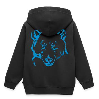 Bär - Kinder Premium Organic Hoodie - Schwarz - Hinten - AI Model Kid Male (0cm)