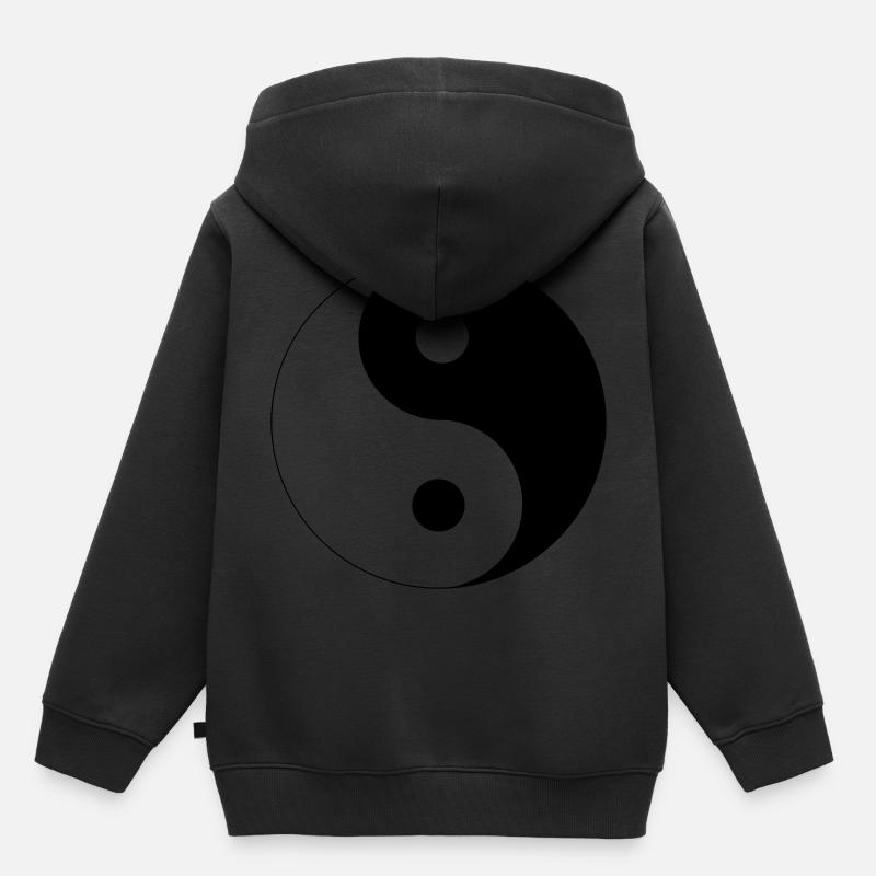 Yin Yang - Sweat Premium à capuche enfant bio - noir