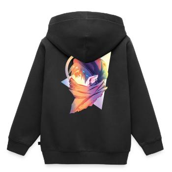 Elf modern - Sweat Premium à capuche enfant bio - noir - Dos - AI Model Kid Male (0cm)