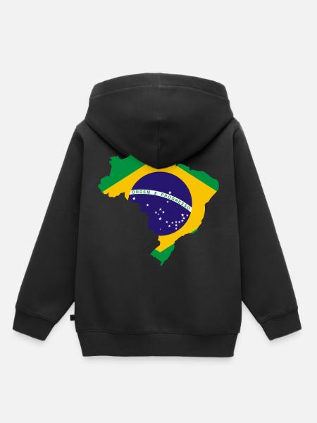 BRÉSIL - Sweat Premium à capuche enfant bio - noir