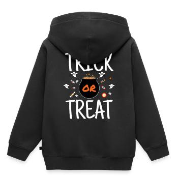 Trick Or Treat - Halloween Süssigkeiten Streiche - Kinder Premium Organic Hoodie - Schwarz - Hinten - AI Model Kid Male (0cm)