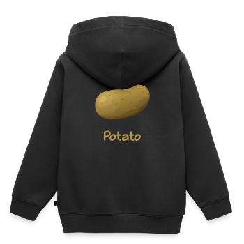 pommes de terre - Sweat Premium à capuche enfant bio - noir - Dos - AI Model Kid Male (0cm)