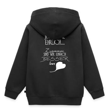 Aimer aimer ensemble vous aimer pour toujours coeur - Sweat Premium à capuche enfant bio - noir - Dos - AI Model Kid Male (0cm)