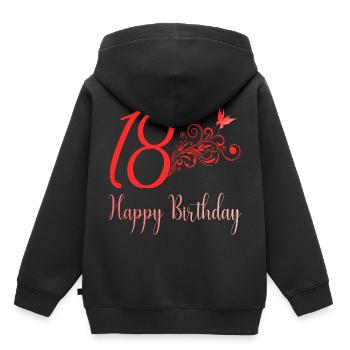 18. Geburtstag - Kinder Premium Organic Hoodie - Schwarz - Hinten - AI Model Kid Male (0cm)