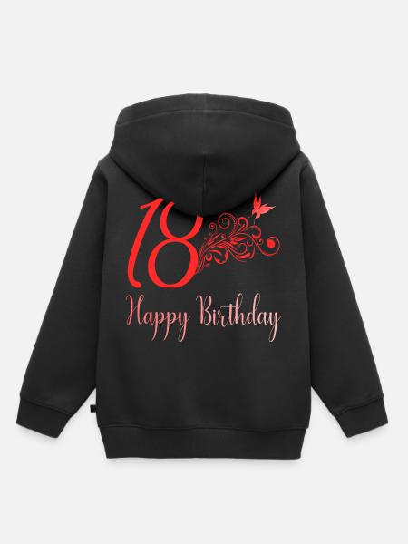 18th birthday - Kids Premium Organic Hoodie - black