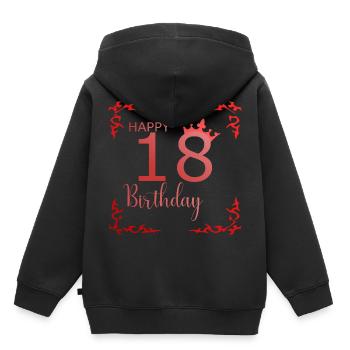18. Geburtstag - Kinder Premium Organic Hoodie - Schwarz - Hinten - AI Model Kid Male (0cm)