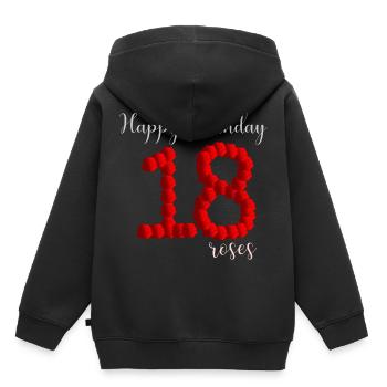 18. Geburtstag - Kinder Premium Organic Hoodie - Schwarz - Hinten - AI Model Kid Male (0cm)