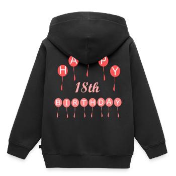 18. Geburtstag - Kinder Premium Organic Hoodie - Schwarz - Hinten - AI Model Kid Male (0cm)