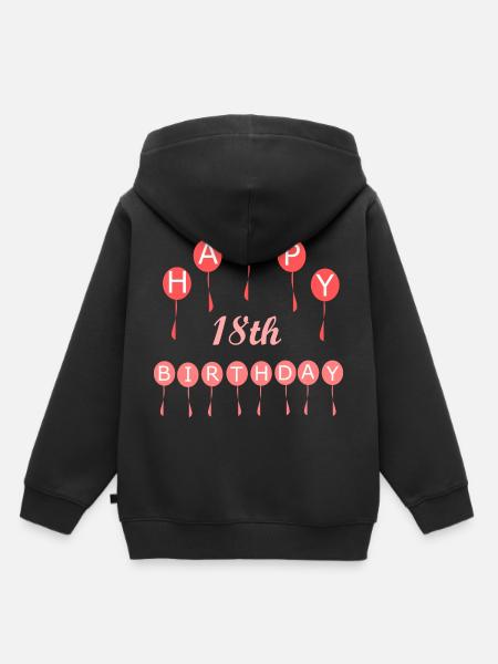 18th birthday - Kids Premium Organic Hoodie - black