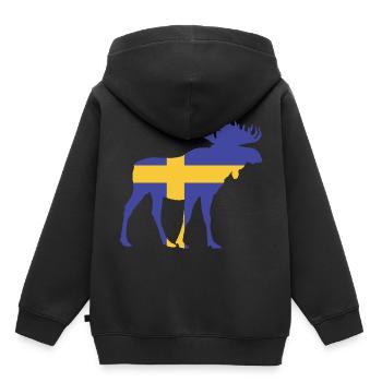 Élan suédois - Sweat Premium à capuche enfant bio - noir - Dos - AI Model Kid Male (0cm)