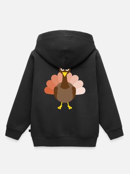 Thanksgiving turkey - Kids Premium Organic Hoodie - black