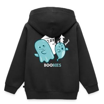 Ghosts T-Shirt Fous Funny T-Shirt d'Halloween - Sweat Premium à capuche enfant bio - noir - Dos - AI Model Kid Male (0cm)