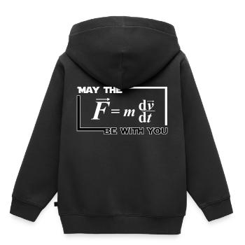 design May the F be with you Force Mathematik math - Kinder Premium Organic Hoodie - Schwarz - Hinten - AI Model Kid Male (0cm)