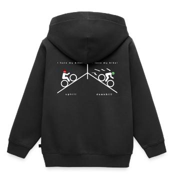 Vélo sur la montagne Hassliebe vélo - Sweat Premium à capuche enfant bio - noir - Dos - AI Model Kid Male (0cm)