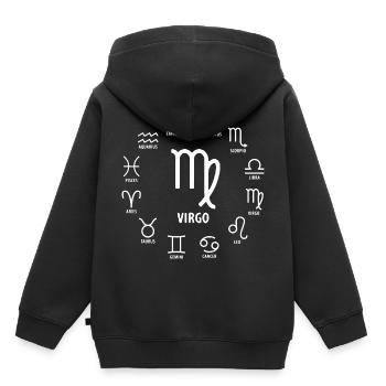 Sternzeichen Jungfrau - Kinder Premium Organic Hoodie - Schwarz - Hinten - AI Model Kid Male (0cm)