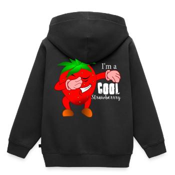 Strawberry sassy fruit - Kids Premium Organic Hoodie - black - Back - AI Model Kid Male (0cm)