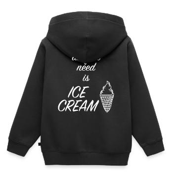 Eis - Kinder Premium Organic Hoodie - Schwarz - Hinten - AI Model Kid Male (0cm)