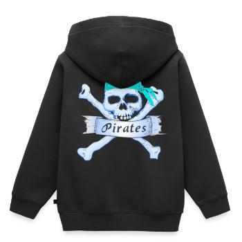 Piraten Totenkopf - Kinder Premium Organic Hoodie - Schwarz - Hinten - AI Model Kid Male (0cm)