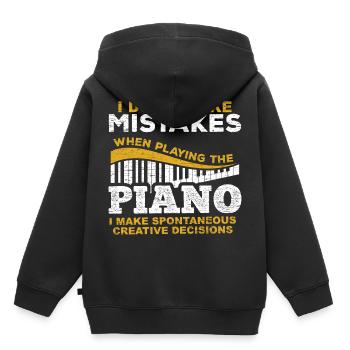 Pianist Klavier - Kinder Premium Organic Hoodie - Schwarz - Hinten - AI Model Kid Male (0cm)