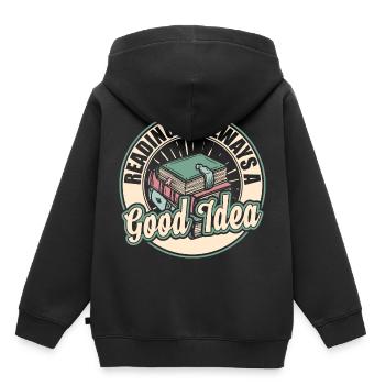 Lire Livres - Sweat Premium à capuche enfant bio - noir - Dos - AI Model Kid Male (0cm)