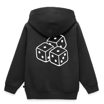 Dés cadeau casino jeu de plateau Pasch - Sweat Premium à capuche enfant bio - noir - Dos - AI Model Kid Male (0cm)